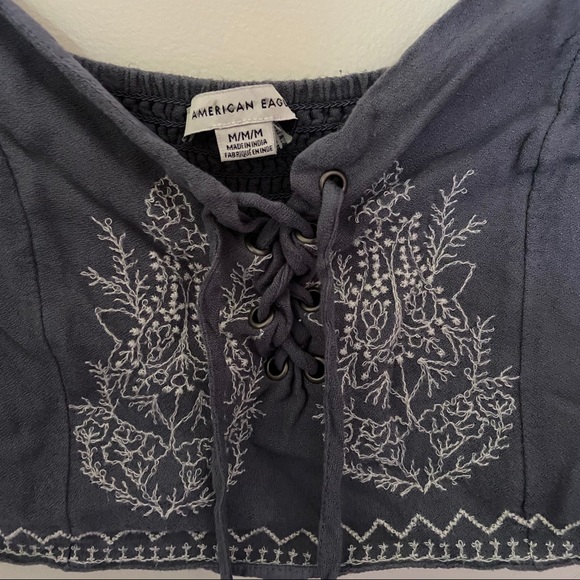 American Eagle Embroidered Crop Top - Picture 2 of 5